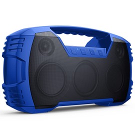 IPX7 Waterproof Bluetooth Speaker, 40W (60W Peak) Portable Wireless Speaker, 32H Playtime, Stereo Loud Sound, Deep Bass, Outdoor Speaker, Bluetooth 5.0, Built-in Mic for Camping, Party, Beach-Blue