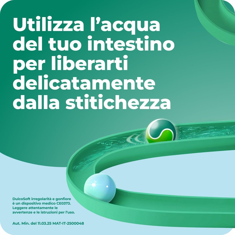 DulcoSoft Irregolarità e Gonfiore, Lassativo Delicato con Macrogol e Simeticone,