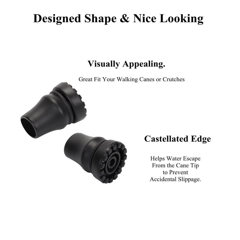 Rubber Cane Tips 7/8 Inch Heavy Duty Walking Cane Tips