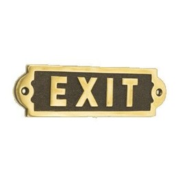 Black Country Metal Works Polished Brass EXIT Sign