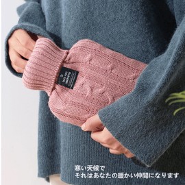 TSQIBU Hot Water Bottle, Yutanpo, 2.0L Capacity, Knit Cover, Large Capacity, For Fall and Winter, Cold Protection, Warm, Soft, Heating Equipment, Fatigue Relief, For Shoulder and Stomach (green)