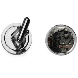 Steam Train code23 Dome Silver Cufflinks Groom dad Wedding Jewellery boxed