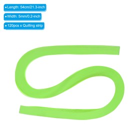 PATIKIL Pack of 120 Ruffle Strips Paper 3/16 Inch (5 mm) 54 cm Origami Paper Quilling Strips for Arts DIY Crafts Christmas Bright Green