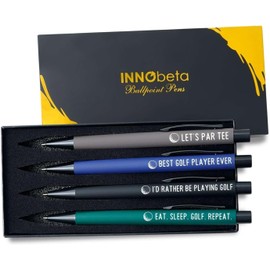 INNObeta Golf Gifts for Men & Golf Lovers, Ballpoint Pen Set of 4, Perfect for Birthday, Christmas