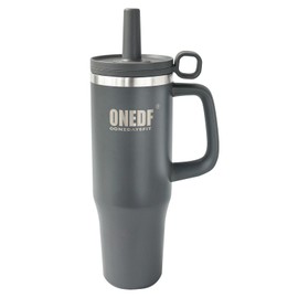 OONEDAYS FIT 40oz Large Insulated Tumbler with Handle and Silicone Straw for Cold and Hot Drinks, Leak-Proof and BPA-Free, Gifts for Women Men Him Her (limestone ash, 40oz)