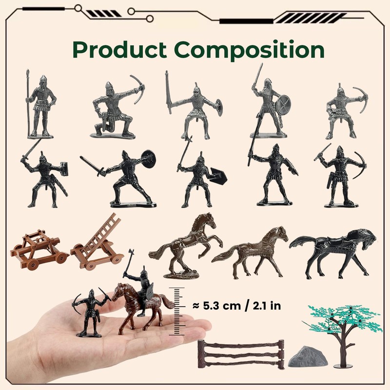 Amor Present Medieval Knights Toys, Knight Action Figurines for Kids
