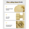 Goldenwarm Gold Dummy Door Knob, Zinc-Alloy Brushed Gold Heavy Duty