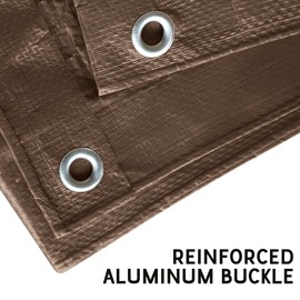 STARPYNG-5 Mil Brown/Blue 16x20 Feet Tarp-LightDuty Waterproof Tarpaulin-Waterproof, UV Resistant, Rip and Tear Resistant, Poly Tarpaulin with Reinforced Edges for Cover
