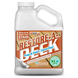 Restore-A-Deck Solid Color Stain for Decks & Exterior Wood (1 Gallon, Classic White)