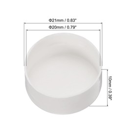 sourcing map PVC Tube Covers End Caps Pipe Inner PVC 20mm End Caps Round Plugs for Hose Electrical Conduit Pack of 20