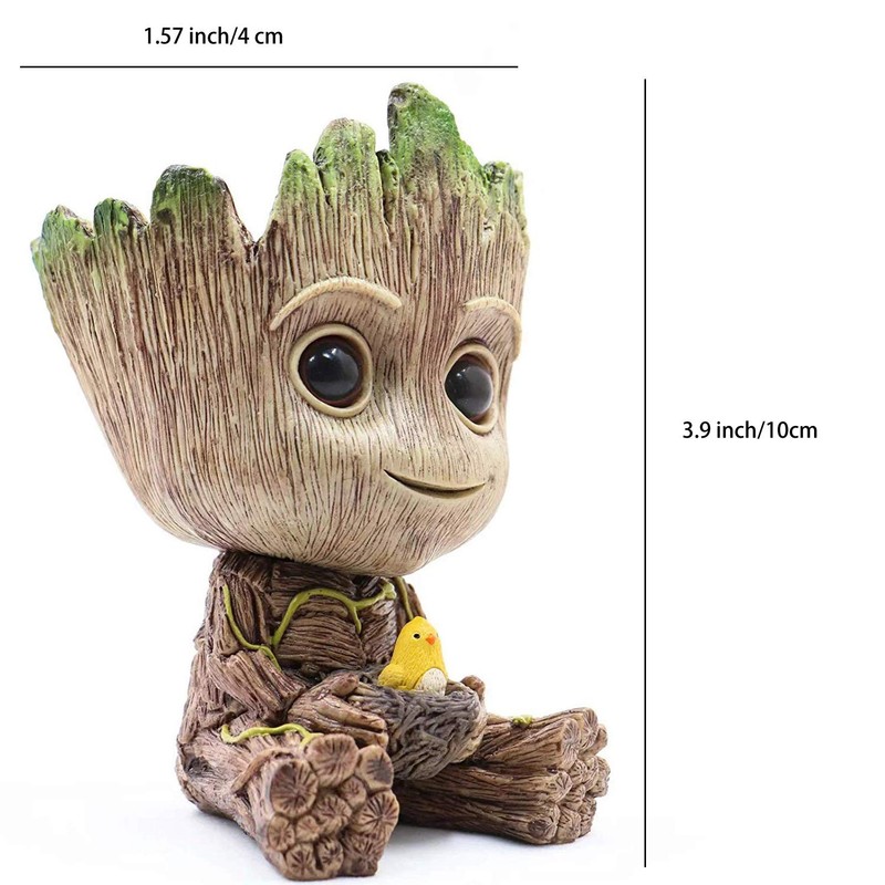 TEEMO Aquarium Groot Air Bubbler Decorations, Air Bubbler Resin Brown
