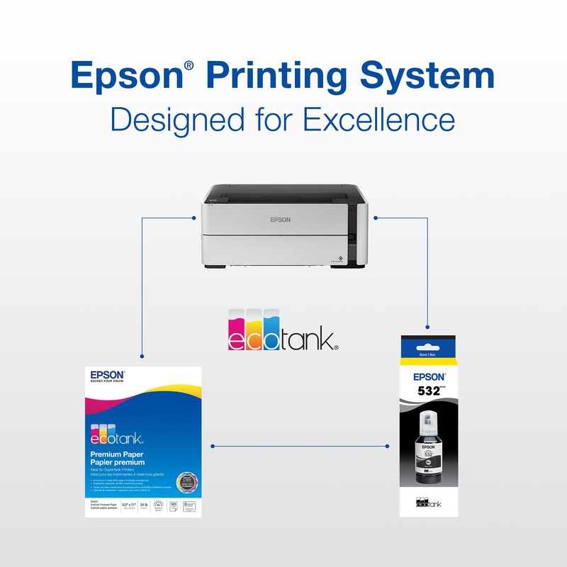 EPSON 532 EcoTank Ink Ultra-high Capacity Bottle Black (T532120-S) Works