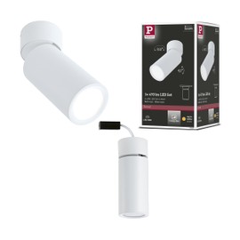 Paulmann Turnal 93087 LED Ceiling Light Surface-Mounted 470 lm 3-Step Dim Swivelling Round Including 1 x 6 Watt Dimmable Ceiling Light White Matt Metal 2700 K Coin