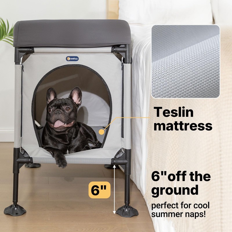 Veehoo Dog Bunk Bed, Dog Beds Attachment to Human Bed,