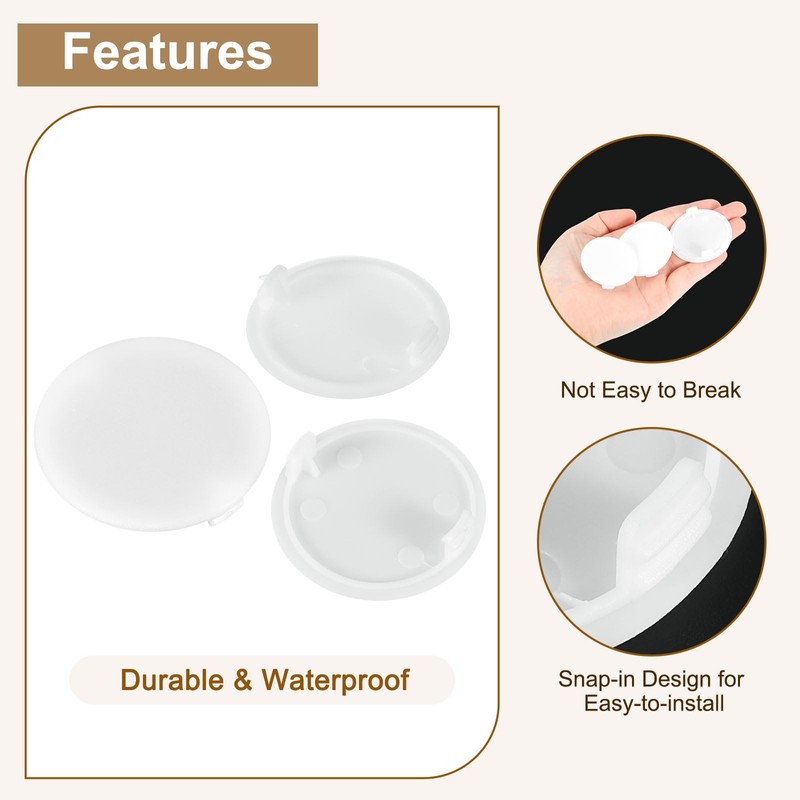 sourcing map Hinge Hole Covers, 28Pcs 38mm(1-1/2") ID - Plastic