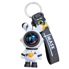 Moerstar Key Holder, Astronaut Rabbit, Cool Tide, 3D Key Holder, Bag Charm, Loss Prevention, Cute, Cute, Cute, Accurate, Individuality, Popular, Fashion, Black