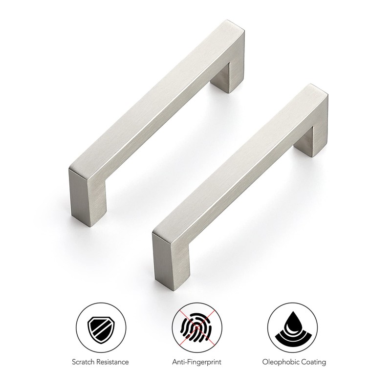 Ravinte 18 Pack 4 Inch Kitchen Square Cabinet Handles Satin