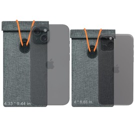 AtfArt 1Pcs Faraday Bags for Phones RFID Blocker Car Key Case Key Fob Signal Blocker Faraday Key Fob Protector Faraday Pouch Key Fob Holder Car Security Anti Theft (Gray 1Pcs 24cm+1Pcs 22cm)