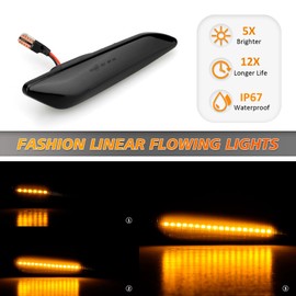 D-Lumina LED Turn Signal Light for Alfa Romeo 156 147 / Sportwagon156/Lancia Ypsilon/Lancia Delta MK3/Fia-t Tipo/Chrysler Ypsilon (Black)