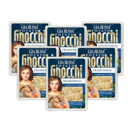 Gia Russa Gnocchi with Potato - Potato Gnocchi, Traditional Italian Potato Gnocchi, Vegan Pasta, Kosher Friendly, Product of Italy, Italian Food, Potato Dumplings - 16 Oz (6-Pack)