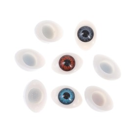 8pcs 4 Colors 23*16mm Oval Flat Hollow Highlight Resin Colorful Eyes Boat Shape Doll Toy Eye Mask DIY Craft