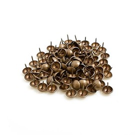 Design61 Bullen Nails Pack of 100 Upholstery Nail Furniture Nails 14 mm Retro Antique Brass