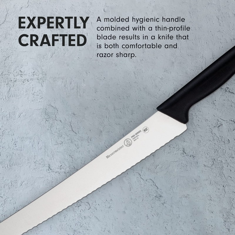Messermeister Pro Series 10” Scalloped Round-Tip Bread Knife - German