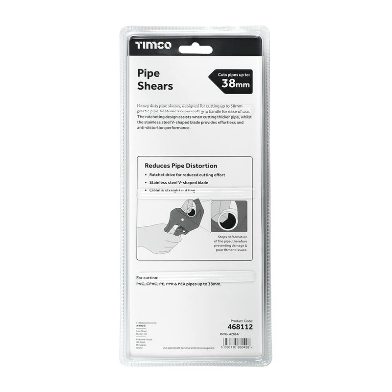 TIMCO Pipe Shears - Hard Wearing - Fast Cutting V-Shaped