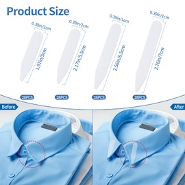 Wahijihe 112 PCS Collar Stays for Men's Dress Shirts,Plastic Collar Stays Dress Shirt Collar Inserts for Any Shirt with Collar,4 Sizes