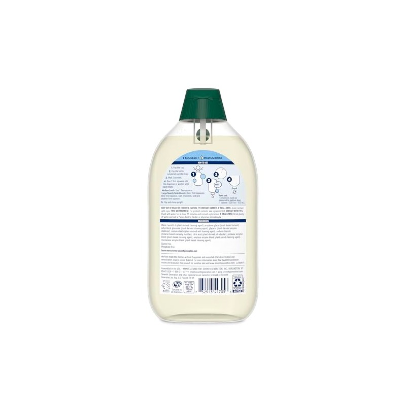 Seventh Generation Laundry Detergent, Ultra Concentrated EasyDose, Free & Clear,