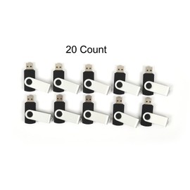 20 128MB Flash Drive - Bulk Pack - USB 128 MB 2.0 Swivel Design Black