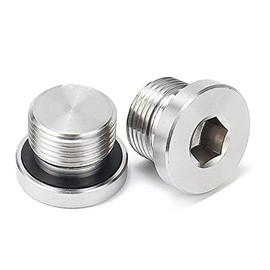 Metaland Stainless Steel M18 x 1.5 Oxygen O2 Sensor Plug With Inner Hex Head Universal Fit (Pack of 2)
