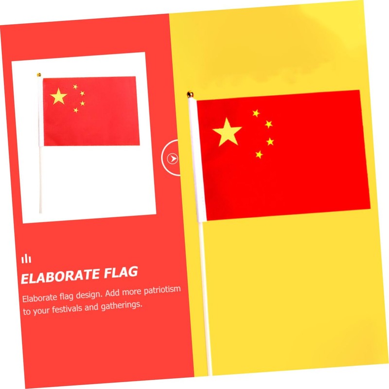 SUPVOX 2sets Handheld Mini China Flag Decorative National Flag for