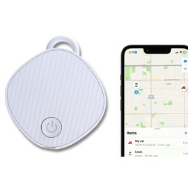 Unlimited Range GPS Tracking Device Item Locator for Car, Purse, Pet, Key Work with Apple Findmy No 3rd App Needed (White)