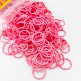 Much Rubber bands,Hair Ties,Multipurpose Elastic Bands for Hairdos,Ponytail Holders,Braids,Soft and springy,Small Size 5/8''(Assorted Colors, 600 Count) (Pink)