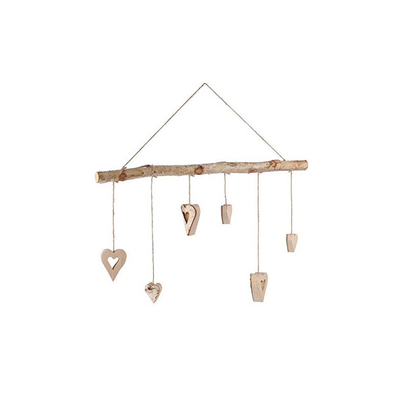 Annastore Birch Branch with 7 Hanging Stars or Hearts Christmas