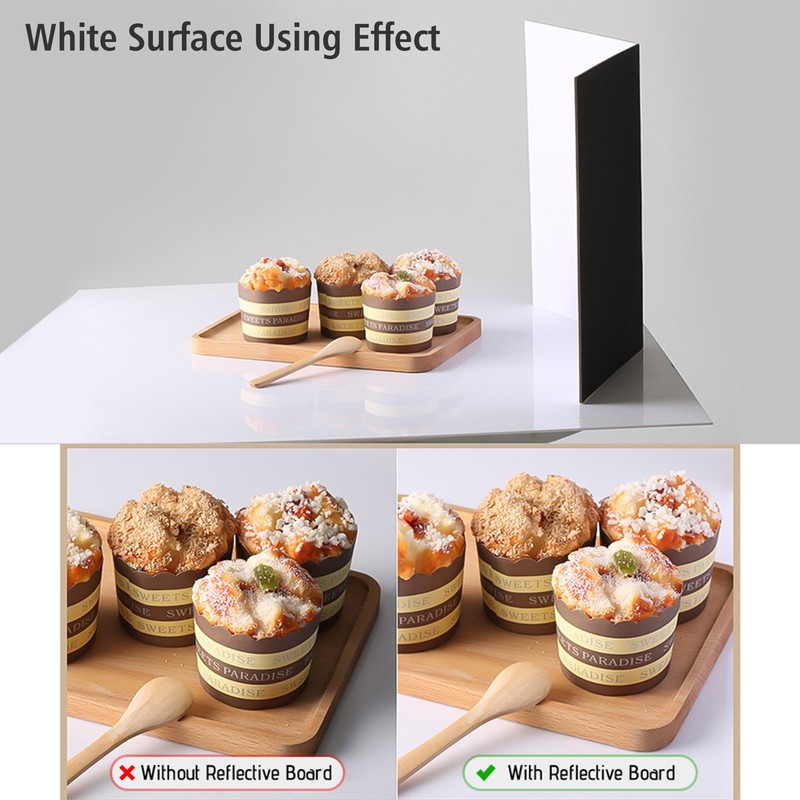 3-in-1 Photography Cardboard Paperboard Folding Photography Reflector Diffuser Board (Black