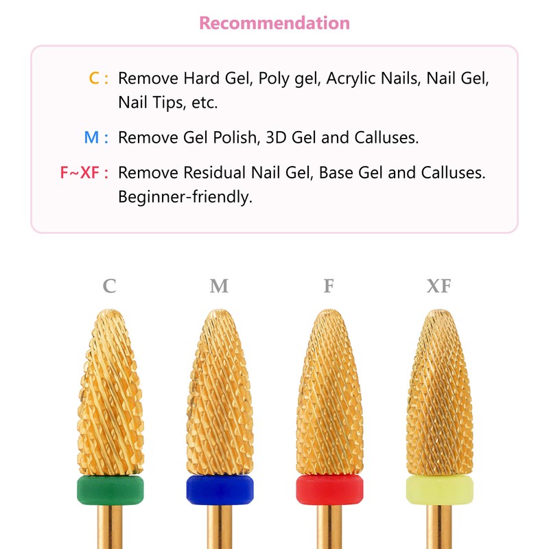 MIRACLE 3/32" Nail Drill Bits Flame shape for Drill Machines