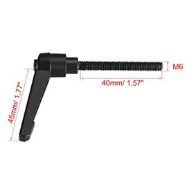 TA-VIGOR 2Pcs Adjustable Clamping Lever Handles, M6 x 40mm Locking Quick Release Push Button Ratchet Screw Knobs, Aluminum Alloy Male Thread Stud Bolts Handle for Machinery & Equipment
