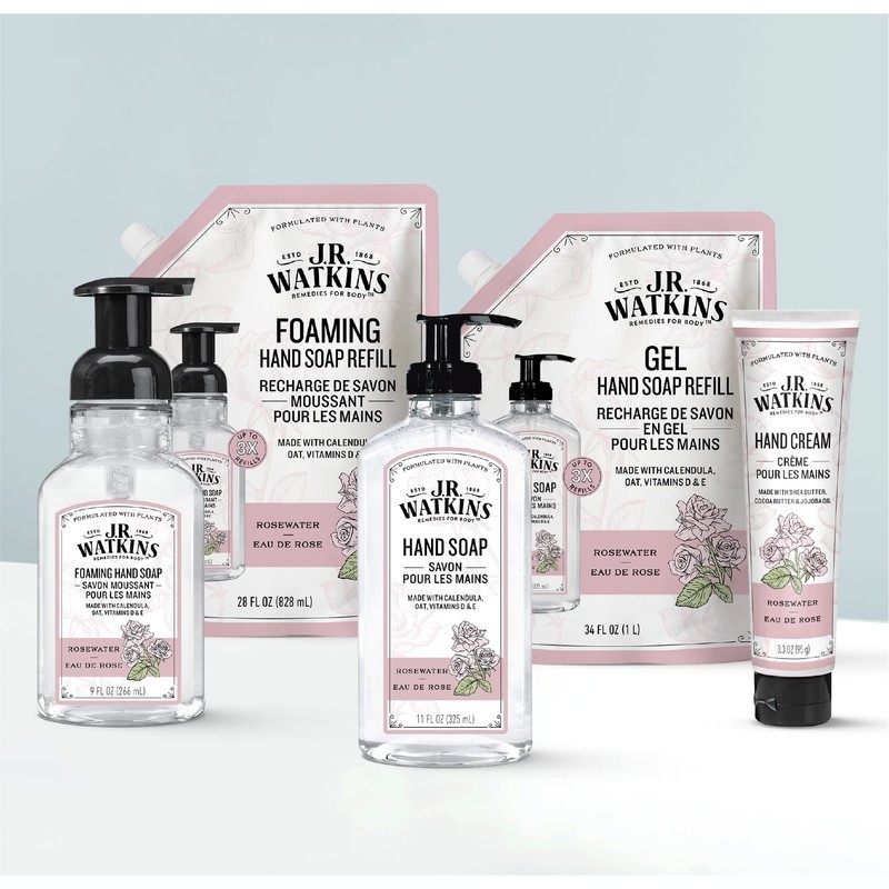 J.R. Watkins Foaming Hand Soap with Pump Dispenser, Moisturizing Foam