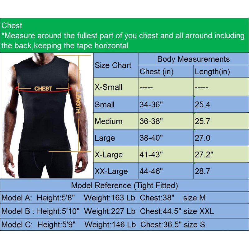 NELEUS Men's 3 Pack Compression Shirt Sport Athletic Workout Tank