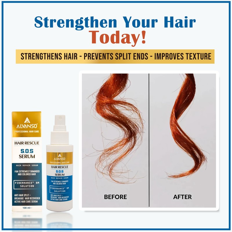 Alvanso Hair Rescue Serum Repairs and Strengthens Damaged Hair, Adds