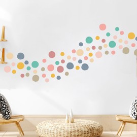 Boho Polka Dot Wall Decals – 198 PCS Neutral Fabric Stickers, 1.9" & 1.1" Reusable Dots, Peel and Stick PVC-Free Wall Art for Nursery, Kids Room, Classroom – 6 A4 Sheets – Made in Australia