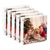 NIUBEE 4x4 Acrylic Frames 5 Pack, Double Sided Clear Picture