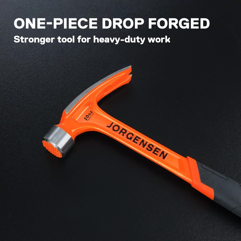 Jorgensen 20 oz Straight Claw Hammer with Magnetic Nail Holder,
