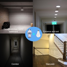 Uuhafsa PIR Motion Sensor Light Socket, E26/E27 Smart Lamp Bulb Holder Adapter Auto On/Off Light Control Suitable for Garage Basement Porch Storage Room (1Pack)