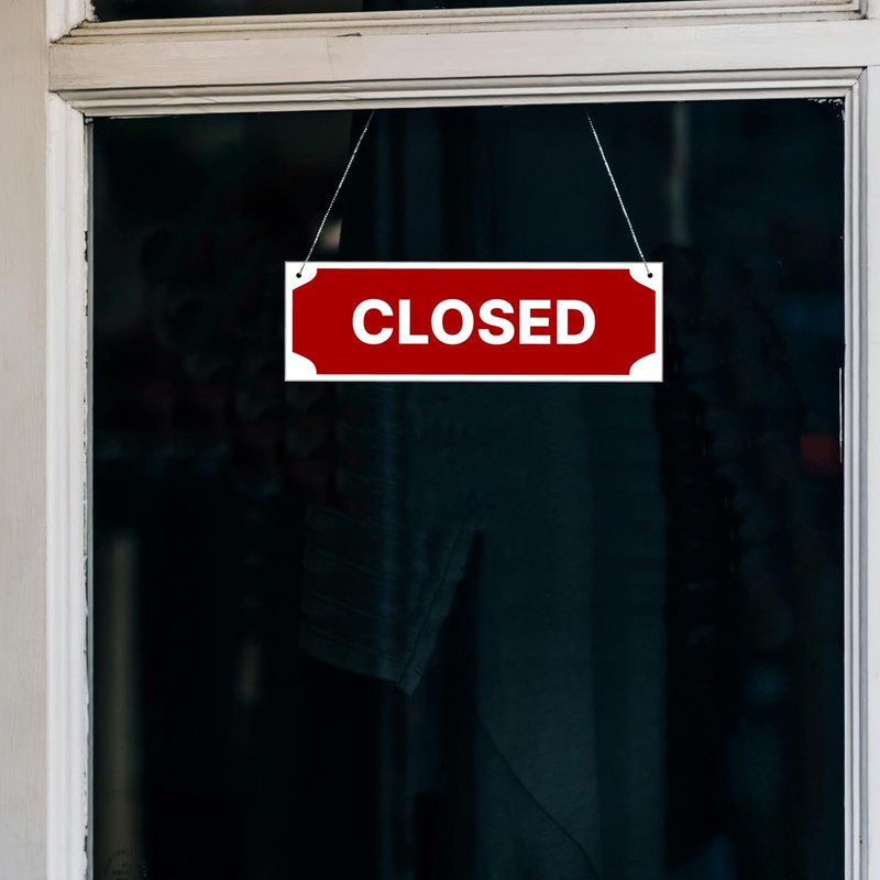 Hanging Sign Open Closed Sign 25 cm x 8 cm