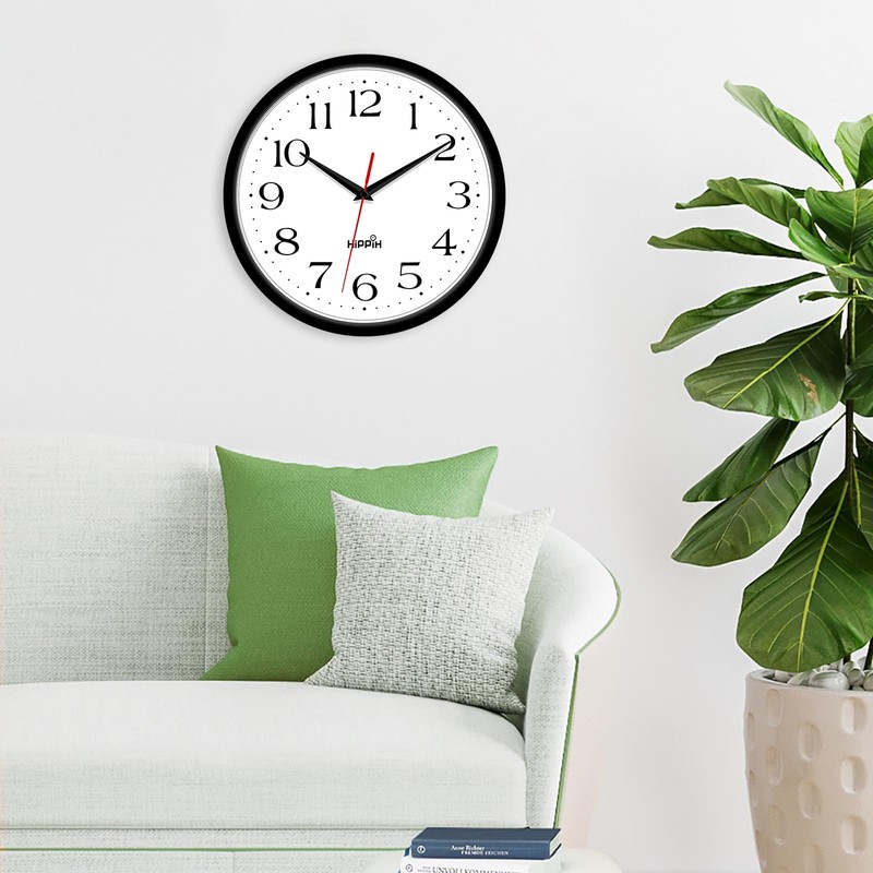HIPPIH 2 Pack Silent Wall Clock, 10 Inch Non Ticking
