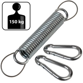 Montafox Swing spring swing chair hammock steel spring for hanging chairs with safety line and two carabiner hooks