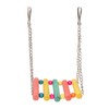 Bird Swing Hanging Toys Wooden Educational Colorful Parrot Swing Chewing